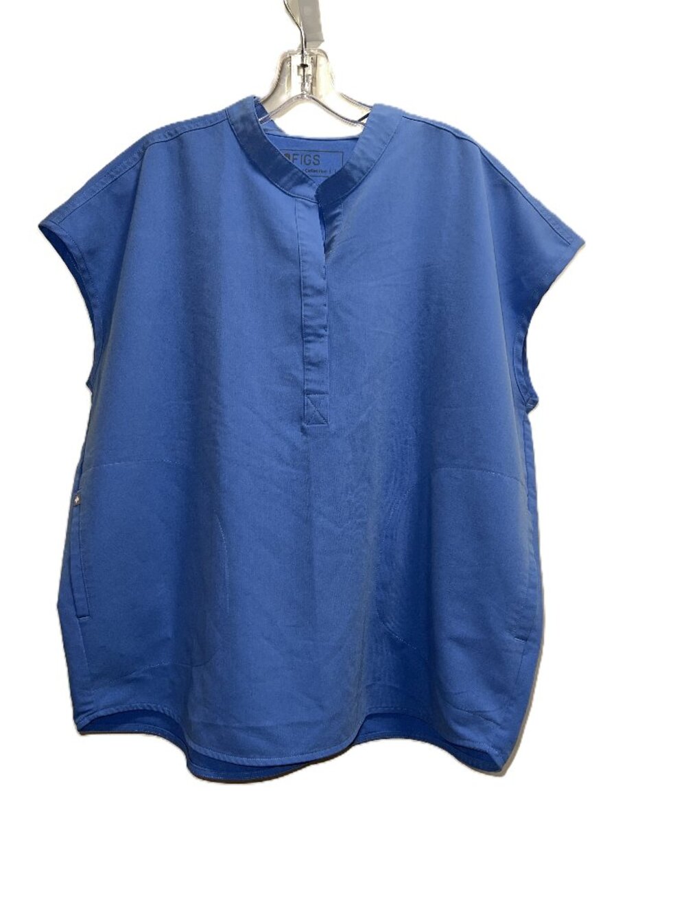 FIGS Women's Rafaela Oversized Scrub Top Solid Blue Women's size Large